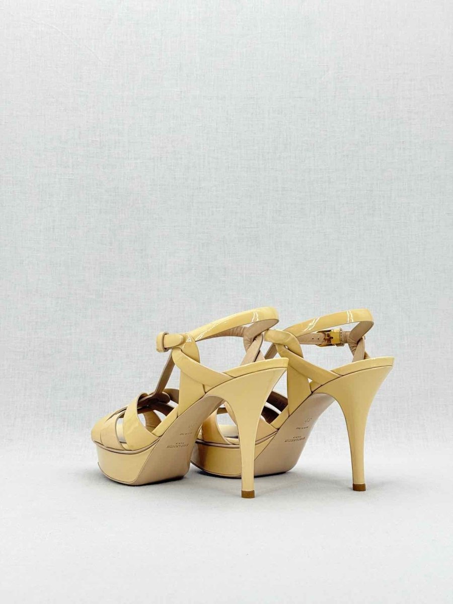 Pre - loved SAINT LAURENT Tribute Beige Size EU 39 Heeled Sandals at Reems Closet