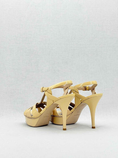 Pre - loved SAINT LAURENT Tribute Beige Size EU 39 Heeled Sandals at Reems Closet