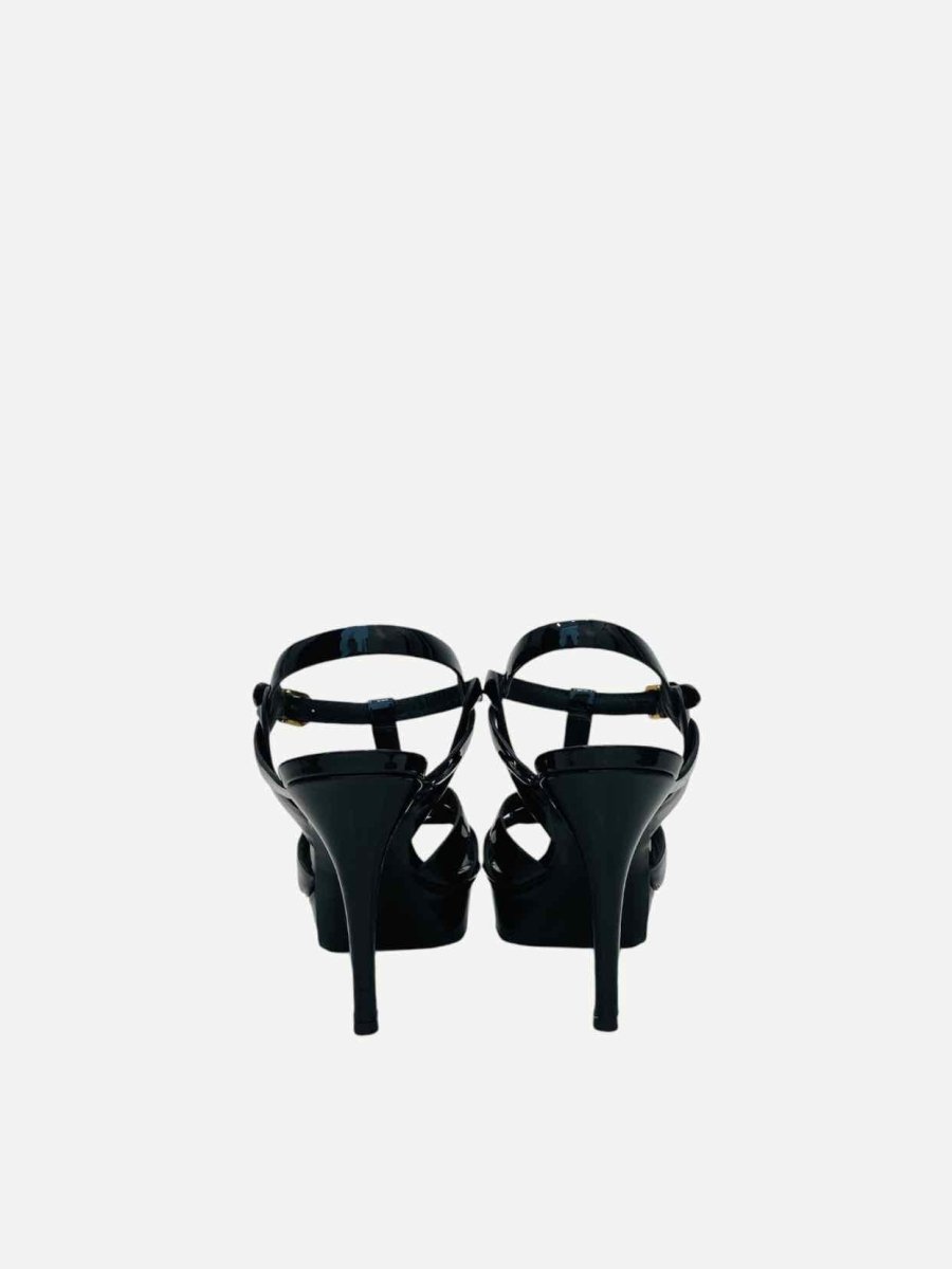 Pre - loved SAINT LAURENT Tribute Black Heeled Sandals 38 at Reems Closet