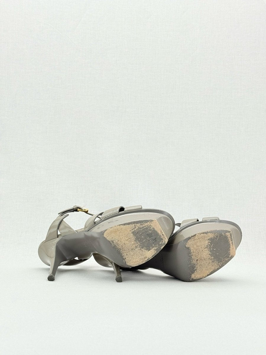Pre - loved SAINT LAURENT Tribute Grey Size EU 40 Heeled Sandals at Reems Closet