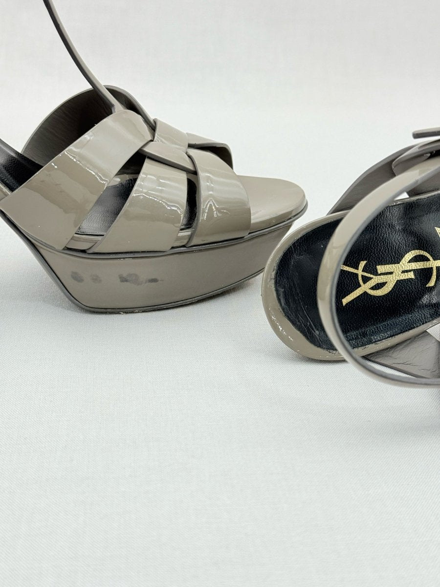 Pre - loved SAINT LAURENT Tribute Grey Size EU 40 Heeled Sandals at Reems Closet