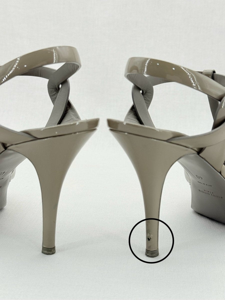 Pre - loved SAINT LAURENT Tribute Grey Size EU 40 Heeled Sandals at Reems Closet