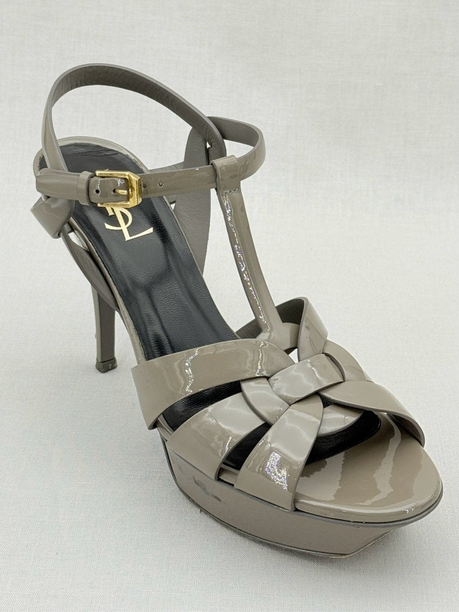 Pre - loved SAINT LAURENT Tribute Grey Size EU 40 Heeled Sandals at Reems Closet