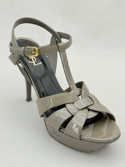 Pre - loved SAINT LAURENT Tribute Grey Size EU 40 Heeled Sandals at Reems Closet