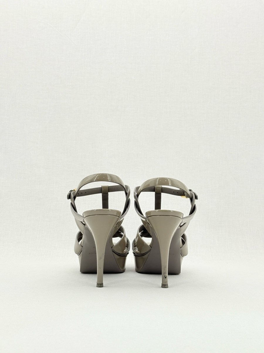 Pre - loved SAINT LAURENT Tribute Grey Size EU 40 Heeled Sandals at Reems Closet