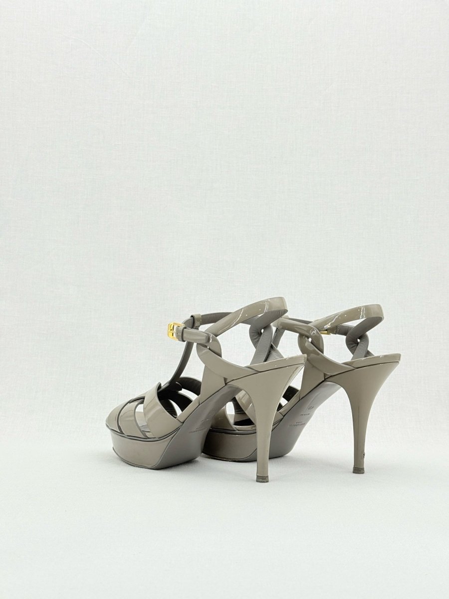 Pre - loved SAINT LAURENT Tribute Grey Size EU 40 Heeled Sandals at Reems Closet