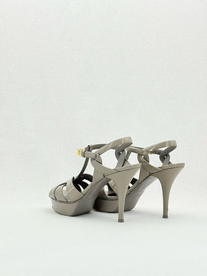Pre - loved SAINT LAURENT Tribute Grey Size EU 40 Heeled Sandals at Reems Closet