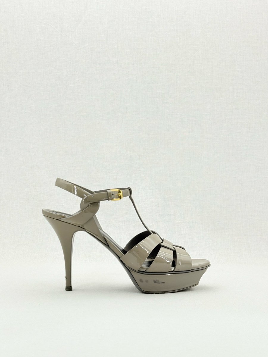 Pre - loved SAINT LAURENT Tribute Grey Size EU 40 Heeled Sandals at Reems Closet