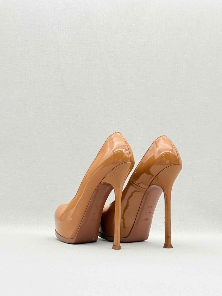 Pre - loved SAINT LAURENT Tribute Nude Size EU 37.5 Pumps at Reems Closet