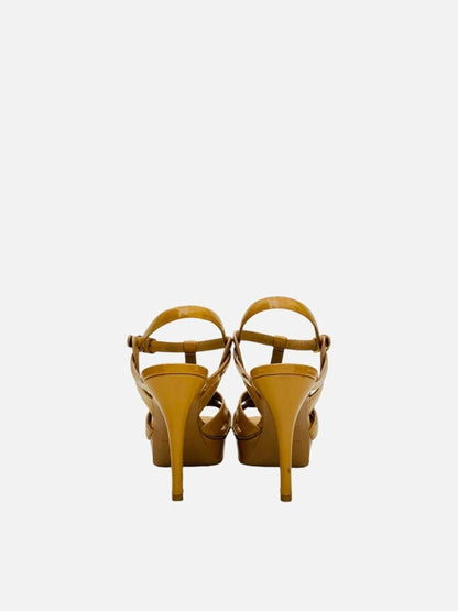 Pre - loved SAINT LAURENT Tribute Tan Heeled Sandals 38 at Reems Closet