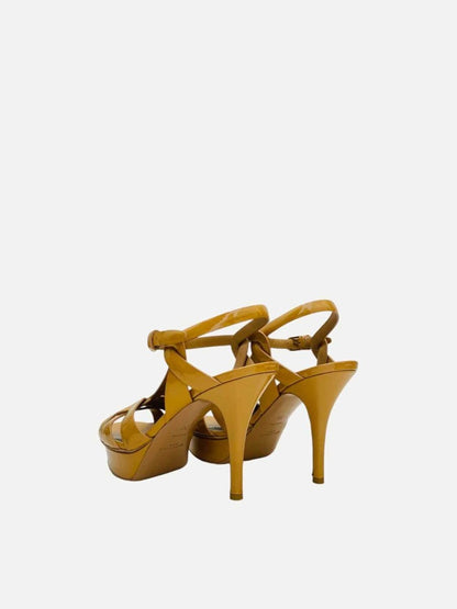 Pre - loved SAINT LAURENT Tribute Tan Heeled Sandals 38 at Reems Closet