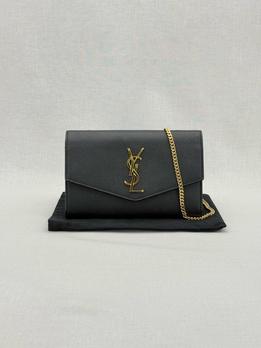 Pre - loved SAINT LAURENT Uptown Black Shoulder Bag at Reems Closet