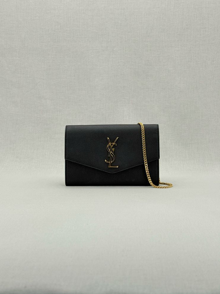 Pre - loved SAINT LAURENT Uptown Black Shoulder Bag at Reems Closet
