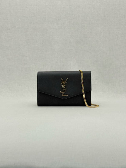 Pre - loved SAINT LAURENT Uptown Black Shoulder Bag at Reems Closet