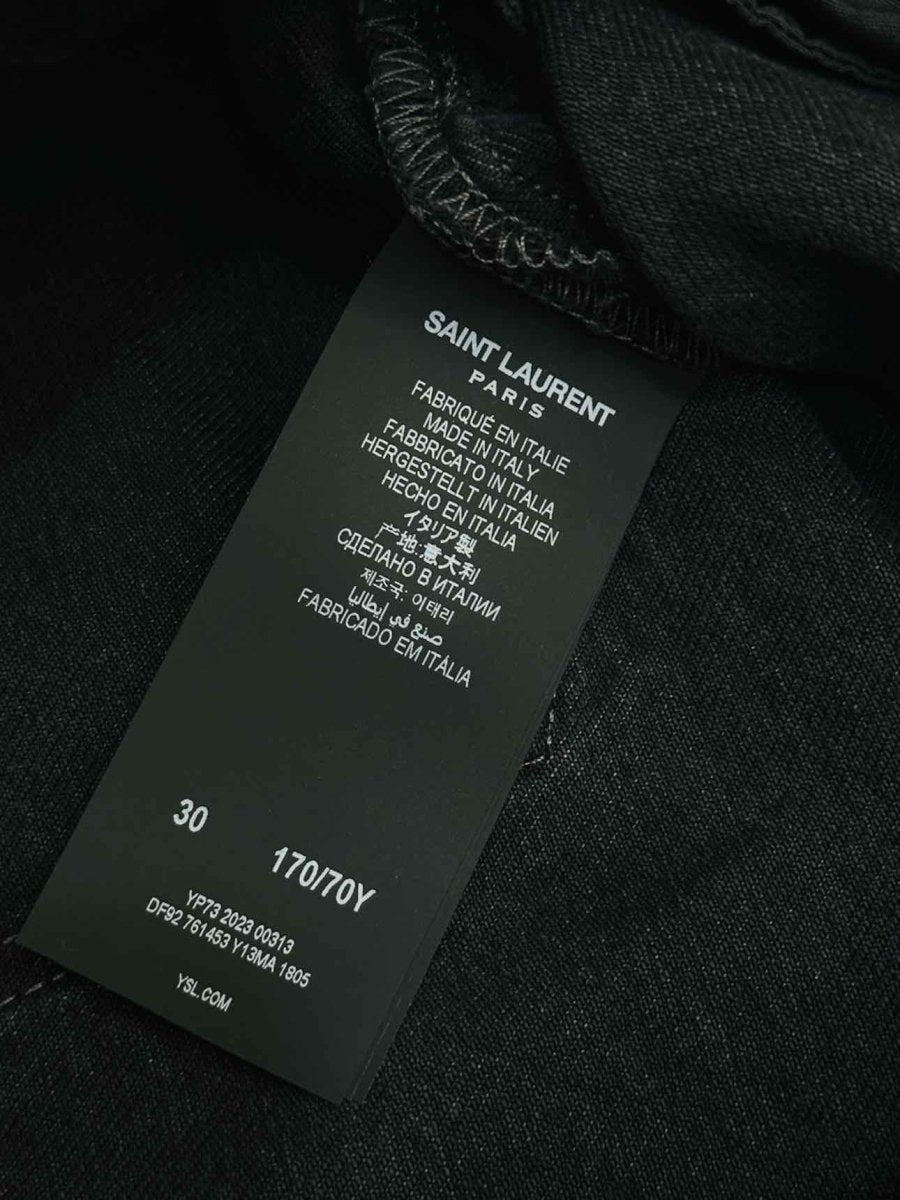 Pre - loved SAINT LAURENT V - waist long baggy Black 90's Jeans at Reems Closet