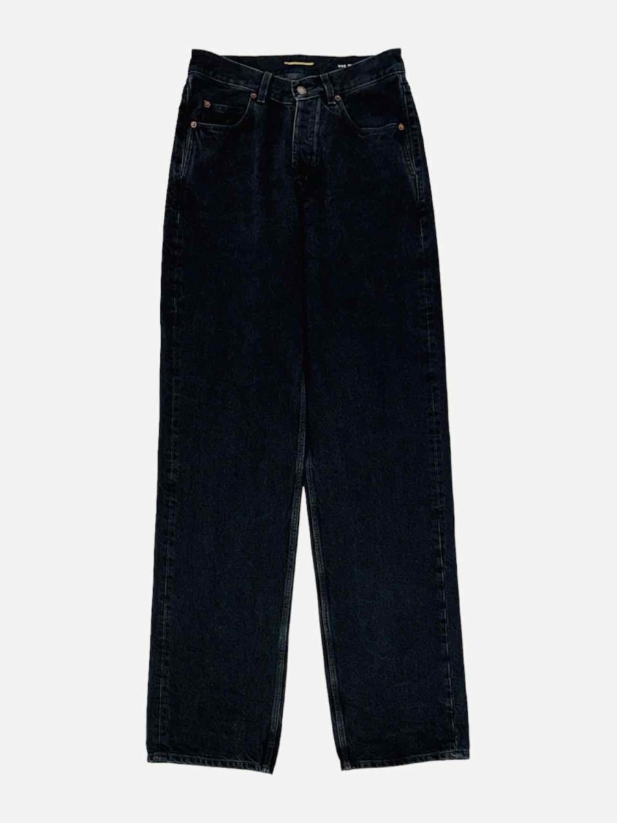 Pre - loved SAINT LAURENT V - waist long baggy Black 90's Jeans at Reems Closet