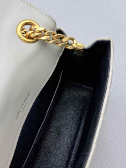 Pre-loved SAINT LAURENT Vicky Beige Quilted Shoulder Bag at Reems Closet