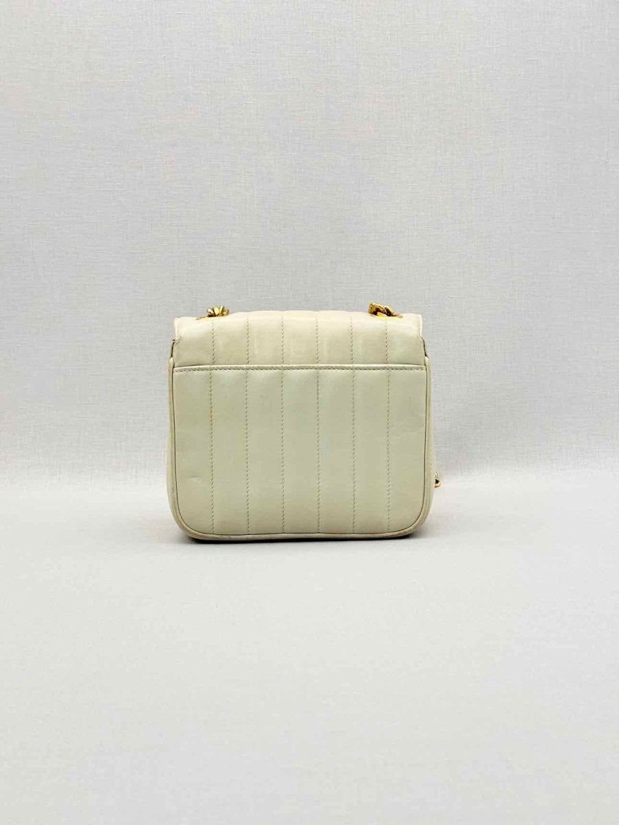 Pre-loved SAINT LAURENT Vicky Beige Quilted Shoulder Bag at Reems Closet