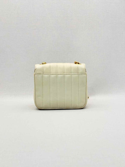 Pre-loved SAINT LAURENT Vicky Beige Quilted Shoulder Bag at Reems Closet