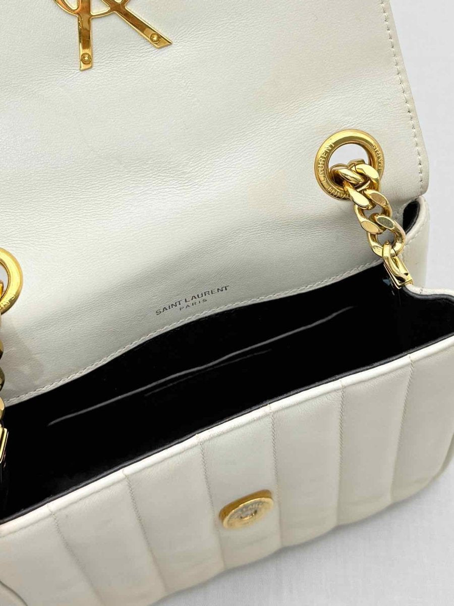 Pre-loved SAINT LAURENT Vicky Beige Quilted Shoulder Bag at Reems Closet