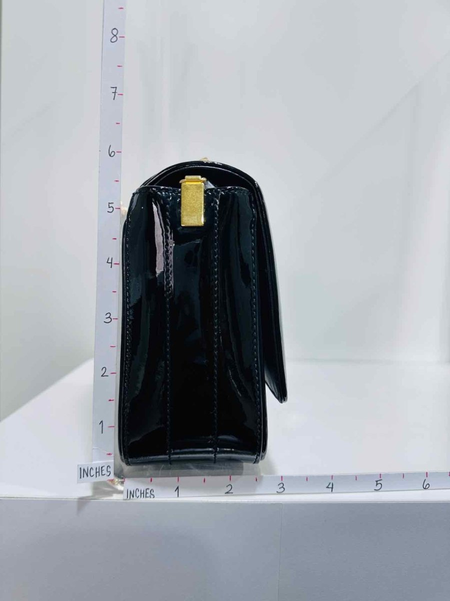 Pre - loved SAINT LAURENT Vicky Black Quilted Shoulder Bag at Reems Closet