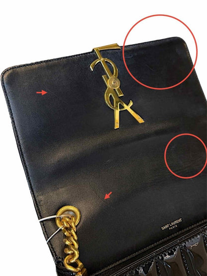 Pre - loved SAINT LAURENT Vicky Black Shoulder Bag at Reems Closet