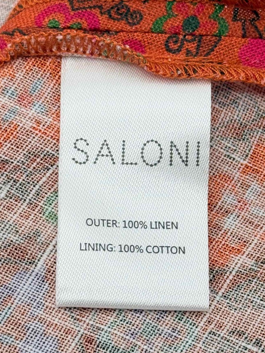 Pre-loved SALONI Orange Multicolor Printed Size US 12 Short Dress at Reems Closet