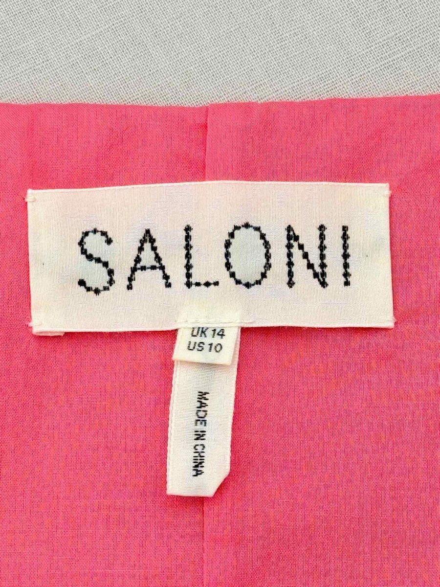 Pre - loved SALONI Pink Size US 10 Midi Dress at Reems Closet