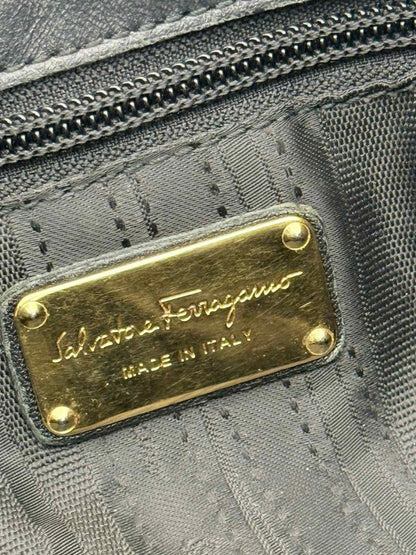 Pre-loved SALVATORE FERRAGAMO Betulla Chain Black Tote Bag at Reems Closet