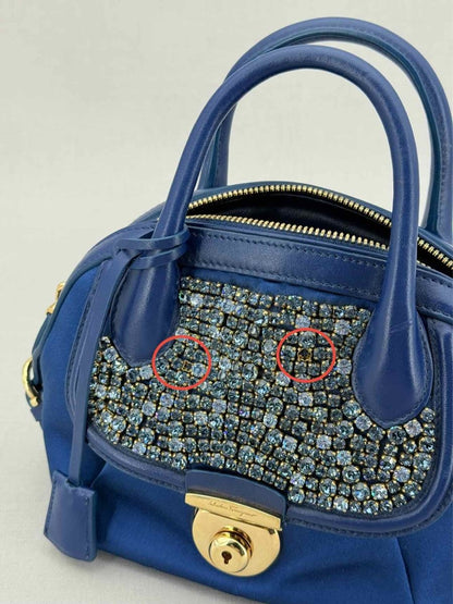 Pre - loved SALVATORE FERRAGAMO Blue Top Handle at Reems Closet