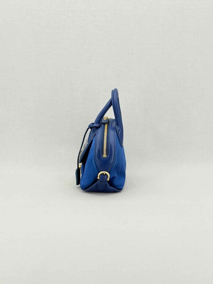 Pre - loved SALVATORE FERRAGAMO Blue Top Handle at Reems Closet