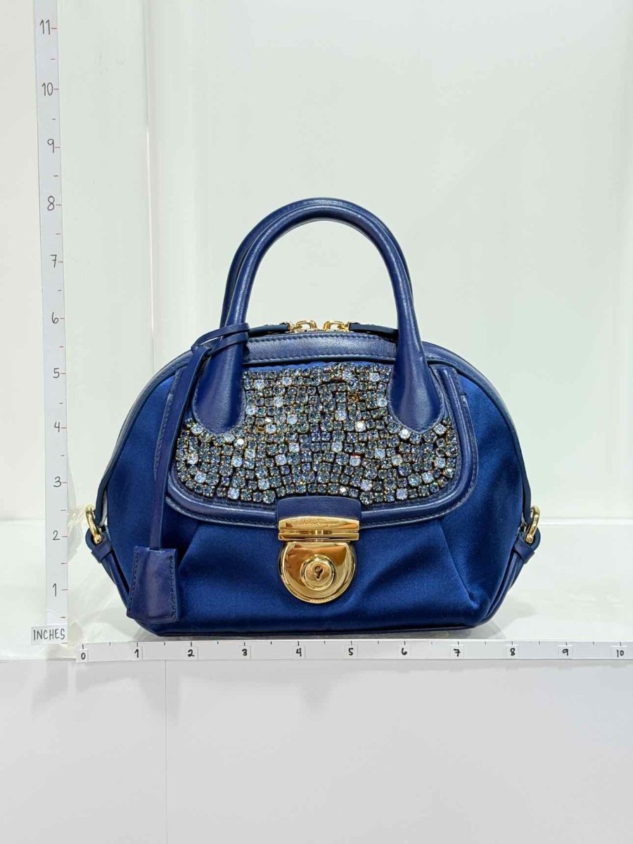 Pre - loved SALVATORE FERRAGAMO Blue Top Handle at Reems Closet