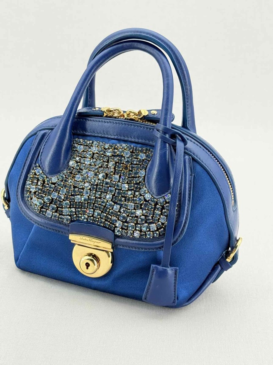 Pre - loved SALVATORE FERRAGAMO Blue Top Handle at Reems Closet