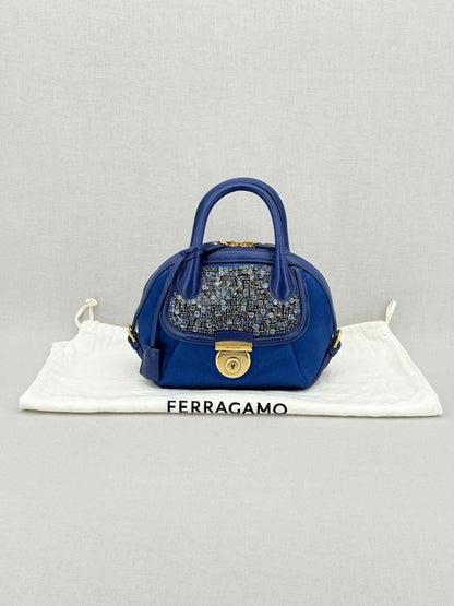 Pre - loved SALVATORE FERRAGAMO Blue Top Handle at Reems Closet