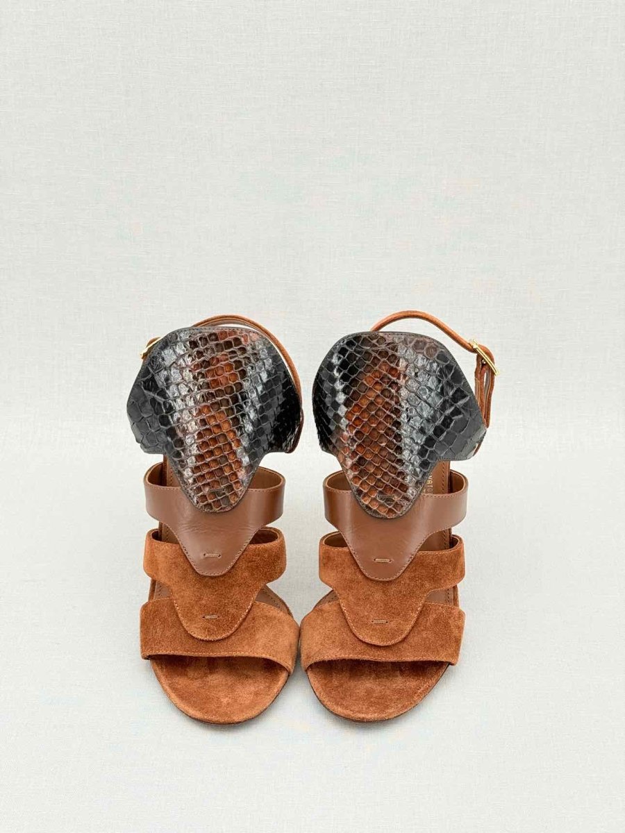Pre - loved SALVATORE FERRAGAMO Brown Size EU 37 Heeled Sandals at Reems Closet