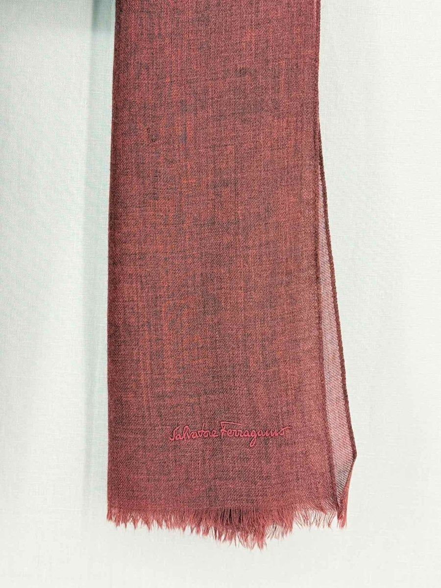 Pre-loved SALVATORE FERRAGAMO Burgundy Scarf at Reems Closet