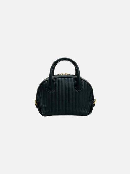 Pre - loved SALVATORE FERRAGAMO Flamma Black Quilted Satchel at Reems Closet