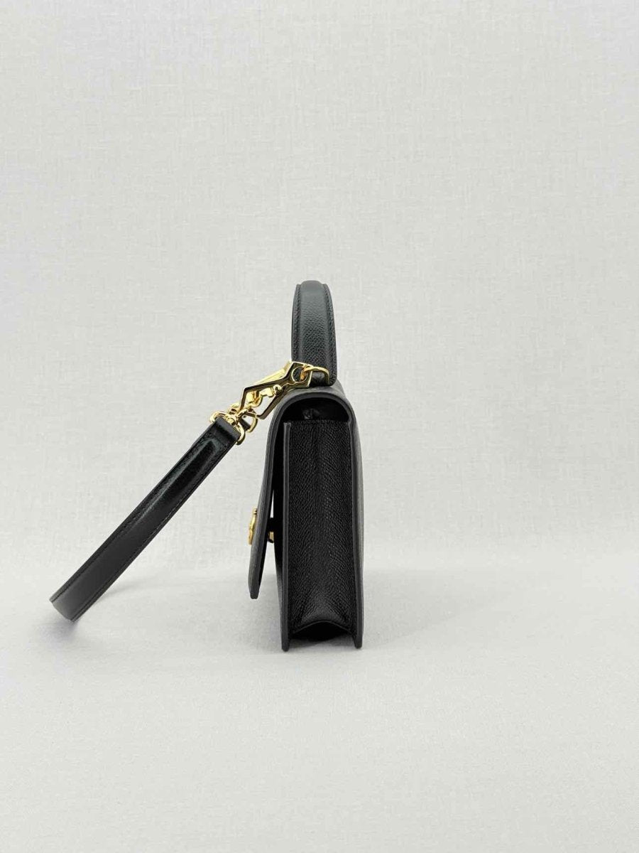 Pre - loved SALVATORE FERRAGAMO Gancini Black Top Handle at Reems Closet