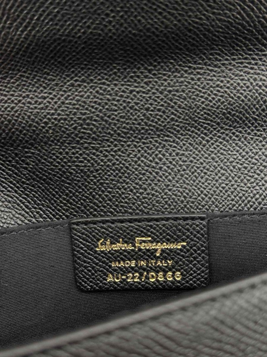 Pre - loved SALVATORE FERRAGAMO Gancini Black Top Handle at Reems Closet