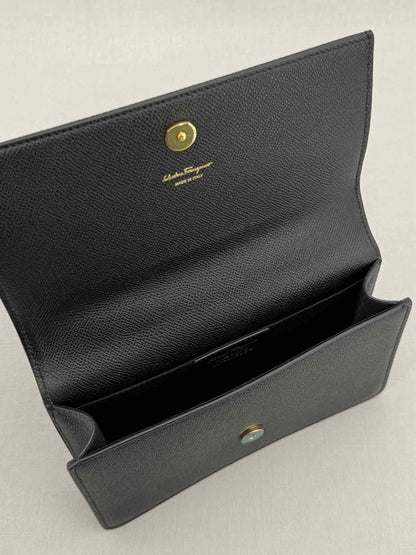 Pre - loved SALVATORE FERRAGAMO Gancini Black Top Handle at Reems Closet