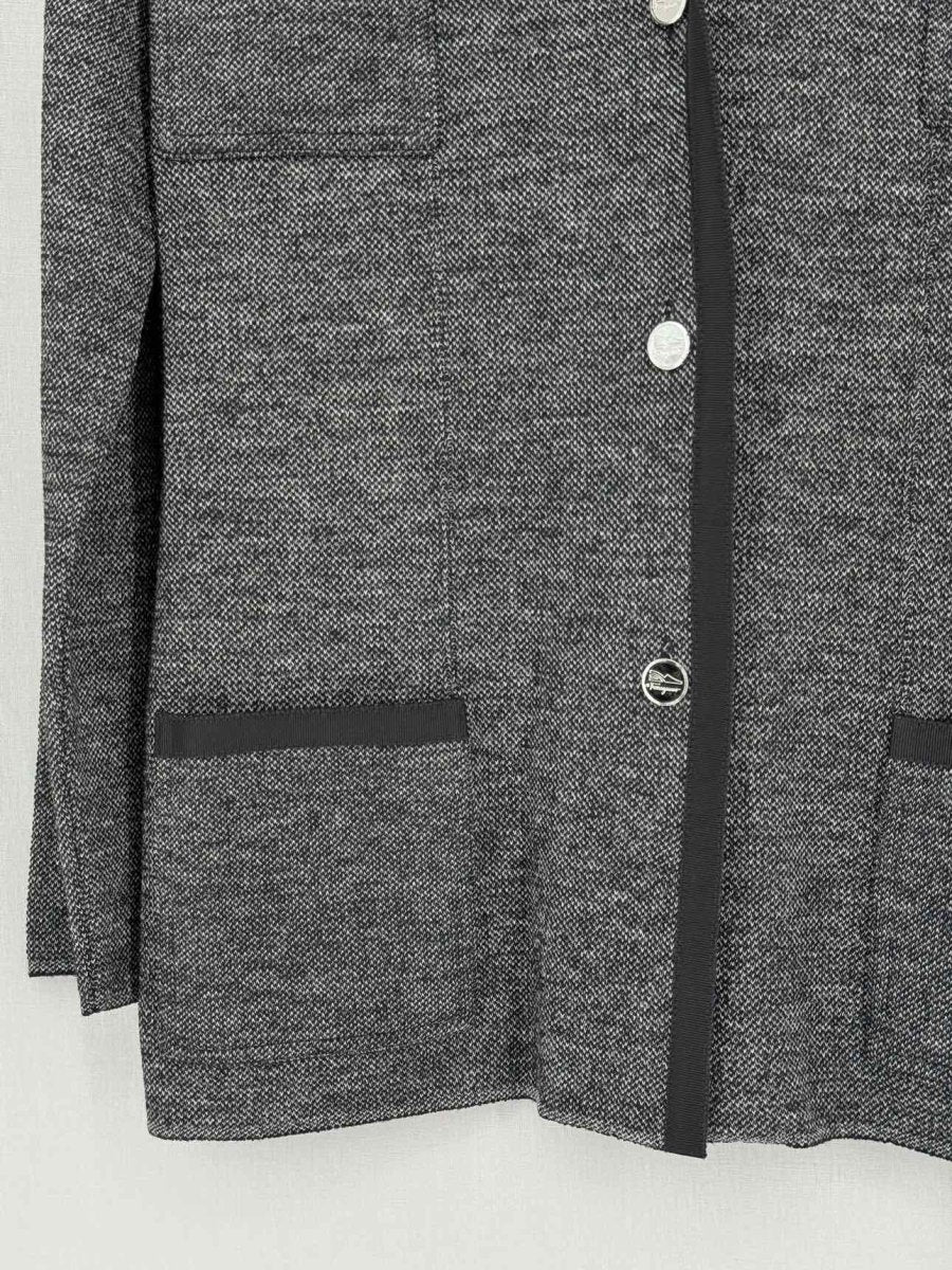 Pre-loved SALVATORE FERRAGAMO Grey w/ Black Size Large Jacket at Reems Closet