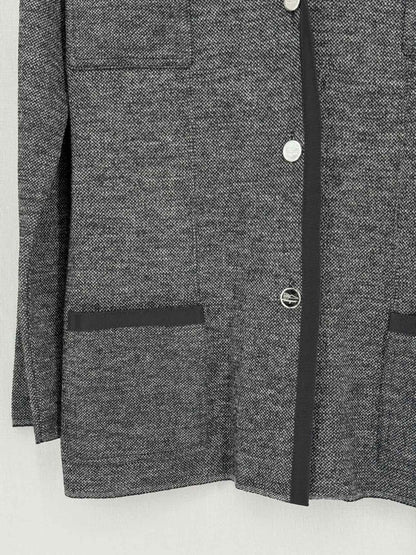 Pre-loved SALVATORE FERRAGAMO Grey w/ Black Size Large Jacket at Reems Closet