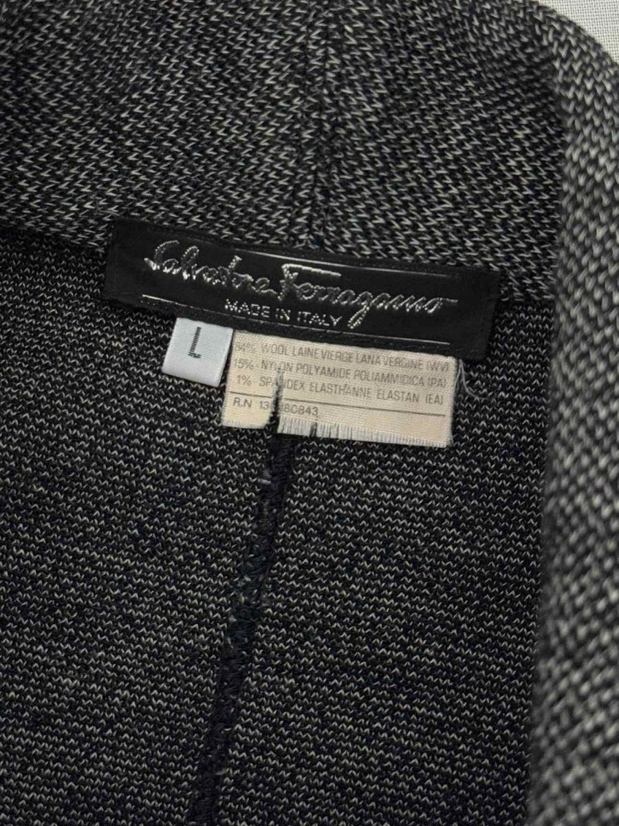 Pre-loved SALVATORE FERRAGAMO Grey w/ Black Size Large Jacket at Reems Closet