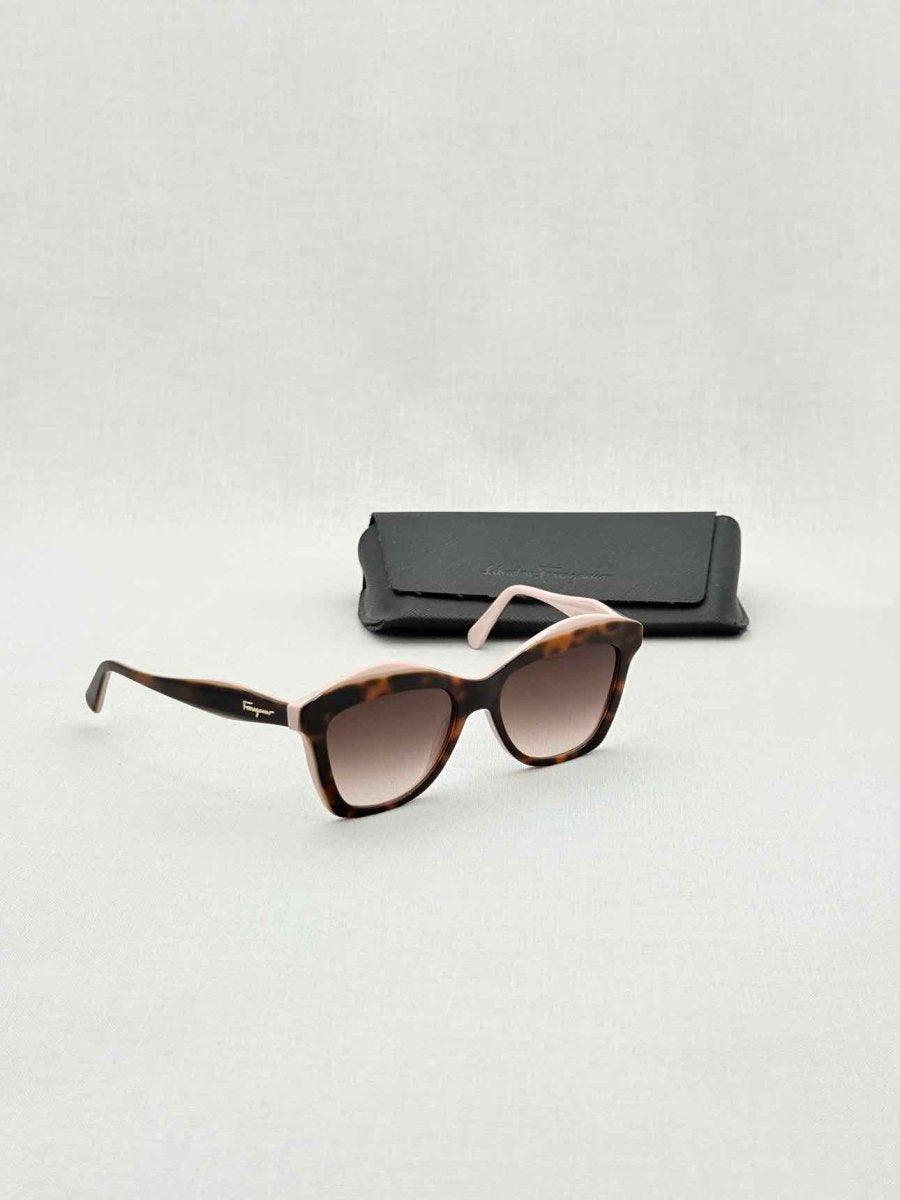 Pre - loved SALVATORE FERRAGAMO Havana & Pink Sunglasses at Reems Closet