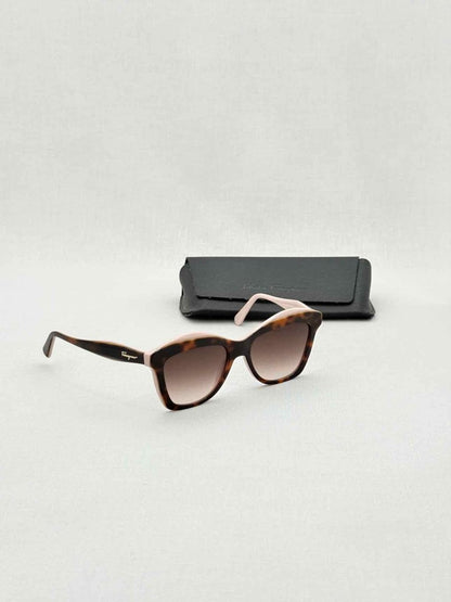 Pre - loved SALVATORE FERRAGAMO Havana & Pink Sunglasses at Reems Closet