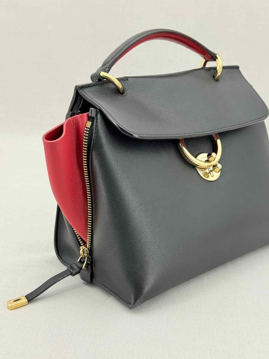 Pre - loved SALVATORE FERRAGAMO Jet Set Black Top Handle at Reems Closet