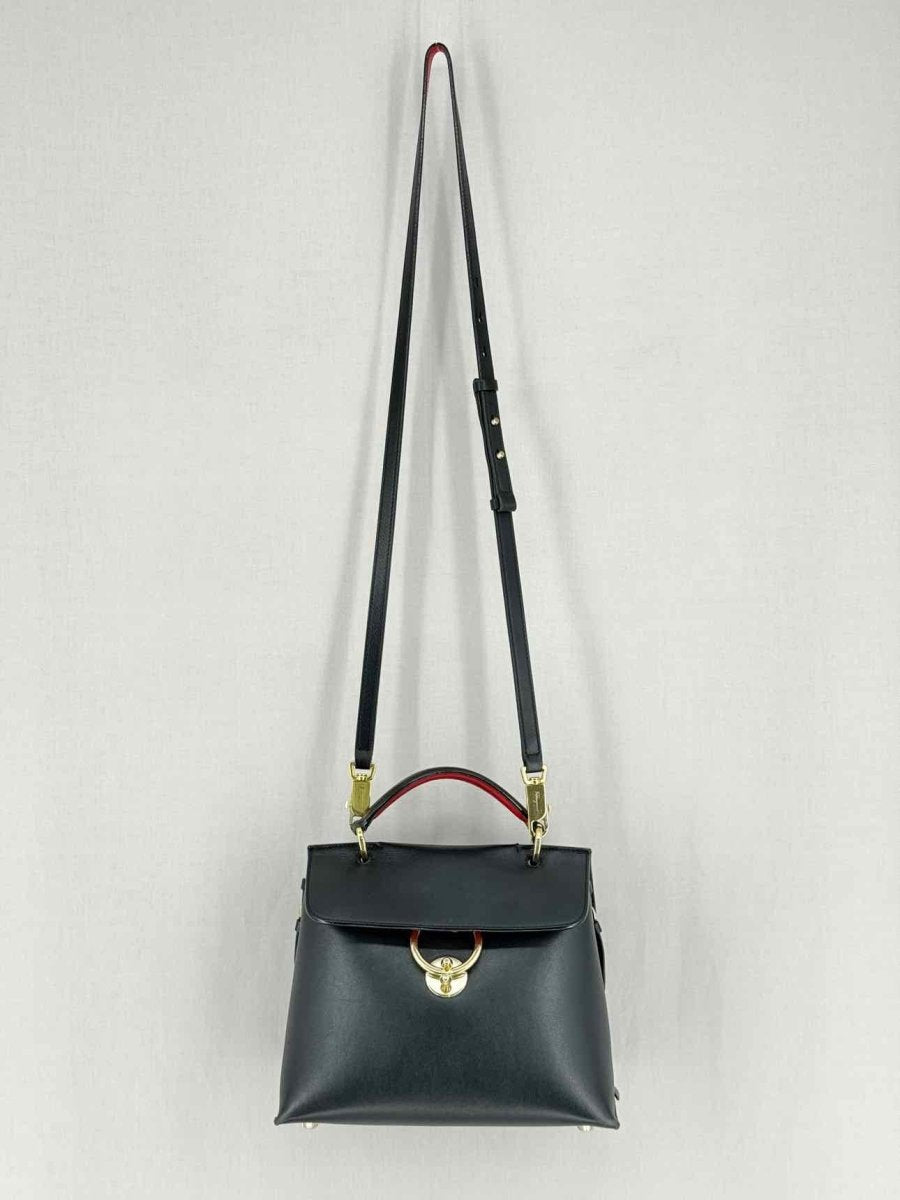 Pre - loved SALVATORE FERRAGAMO Jet Set Black Top Handle at Reems Closet