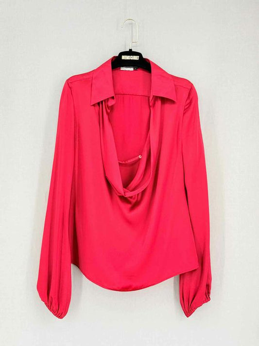 Pre-loved SALVATORE FERRAGAMO Red Size US 6 Blouse at Reems Closet