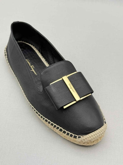Pre-loved SALVATORE FERRAGAMO Sannio Black Size EU 39.5 Flats at Reems Closet