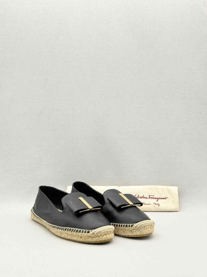 Pre-loved SALVATORE FERRAGAMO Sannio Black Size EU 39.5 Flats at Reems Closet